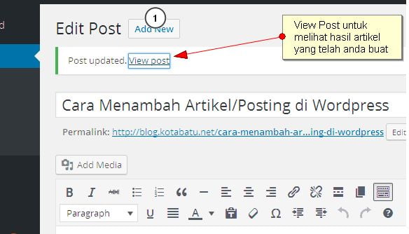 Melihat artikel anda di halaman depan