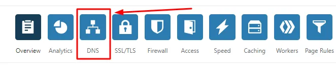 Menu icon di dashboard Cloudflare