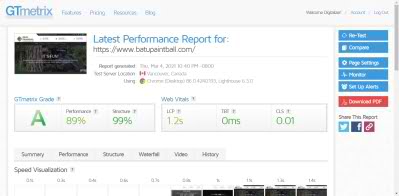 BatuPaintball GTMetrix Score